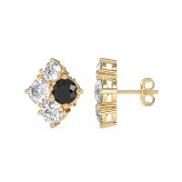 Multi-Size Four Stone Stud Earrings