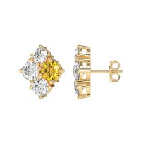 Multi-Size Four Stone Stud Earrings