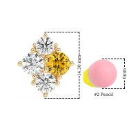 Multi-Size Four Stone Stud Earrings