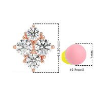 Multi-Size Four Stone Stud Earrings