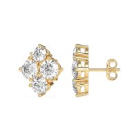 Multi-Size Four Stone Stud Earrings