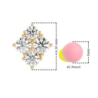 Multi-Size Four Stone Stud Earrings