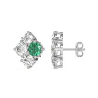 Multi-Size Four Stone Stud Earrings