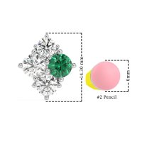 Multi-Size Four Stone Stud Earrings