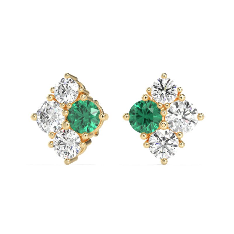 Multi-Size Four Stone Stud Earrings
