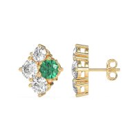 Multi-Size Four Stone Stud Earrings