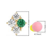 Multi-Size Four Stone Stud Earrings