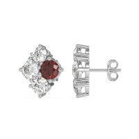 Multi-Size Four Stone Stud Earrings