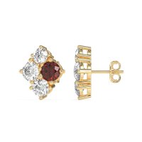 Multi-Size Four Stone Stud Earrings