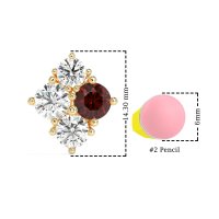 Multi-Size Four Stone Stud Earrings