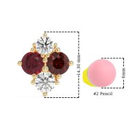 Multi-Size Four Stone Stud Earrings