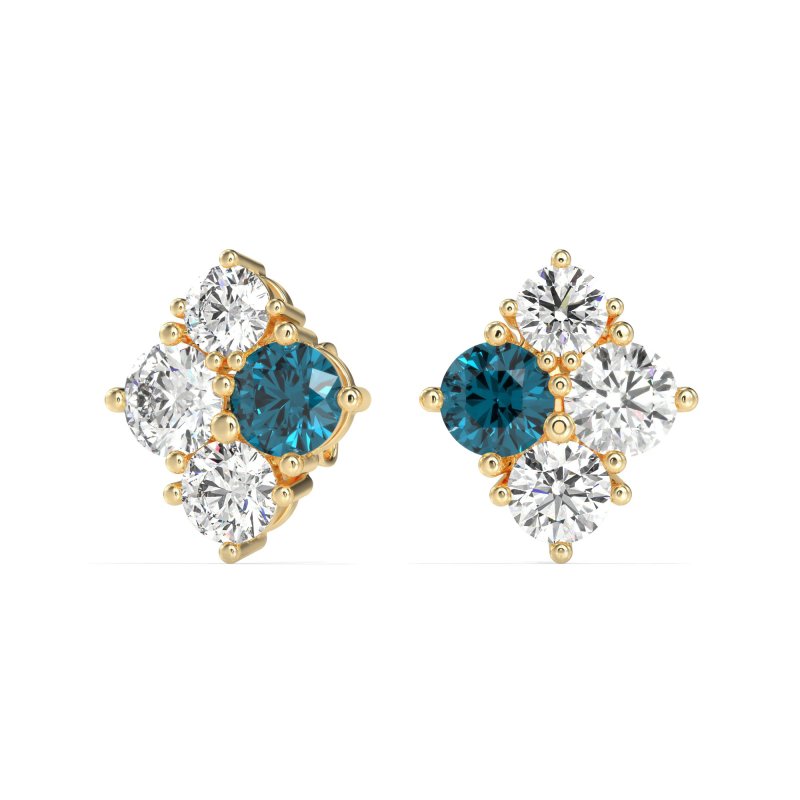 Multi-Size Four Stone Stud Earrings