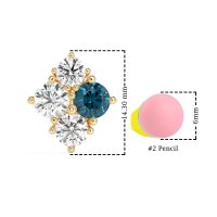 Multi-Size Four Stone Stud Earrings