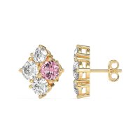 Multi-Size Four Stone Stud Earrings