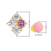 Multi-Size Four Stone Stud Earrings