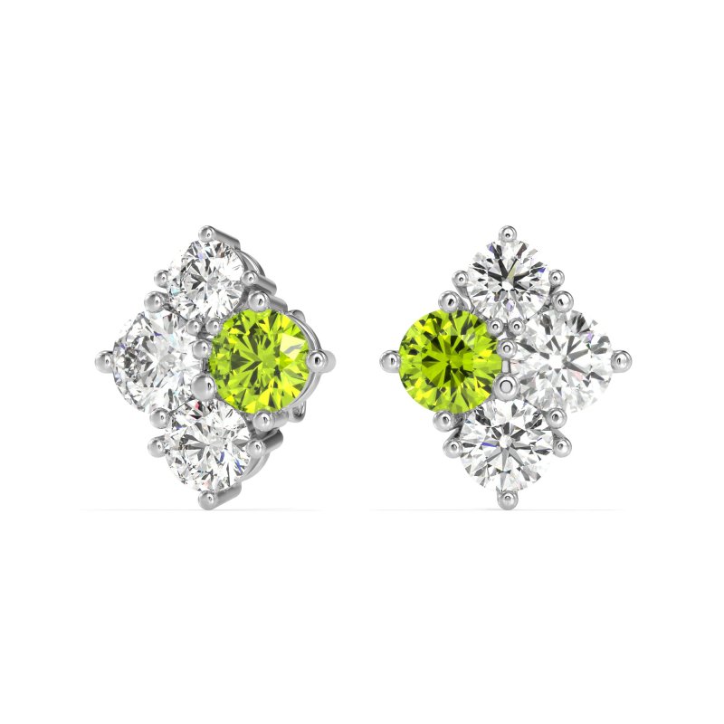 Multi-Size Four Stone Stud Earrings