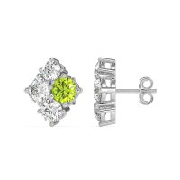 Multi-Size Four Stone Stud Earrings
