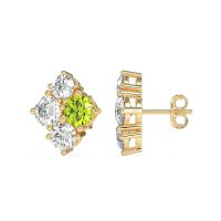 Multi-Size Four Stone Stud Earrings