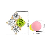 Multi-Size Four Stone Stud Earrings