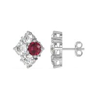 Multi-Size Four Stone Stud Earrings