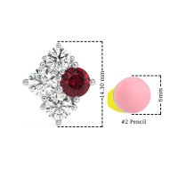 Multi-Size Four Stone Stud Earrings