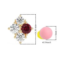 Multi-Size Four Stone Stud Earrings
