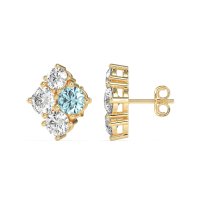 Multi-Size Four Stone Stud Earrings
