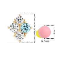 Multi-Size Four Stone Stud Earrings