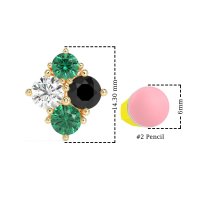 Multi-Size Four Stone Stud Earrings