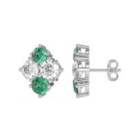 Multi-Size Four Stone Stud Earrings