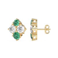 Multi-Size Four Stone Stud Earrings