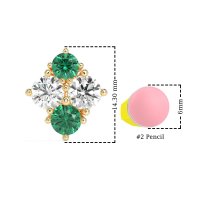 Multi-Size Four Stone Stud Earrings