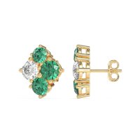 Multi-Size Four Stone Stud Earrings