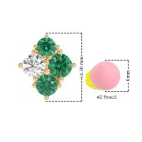 Multi-Size Four Stone Stud Earrings