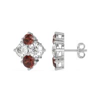 Multi-Size Four Stone Stud Earrings