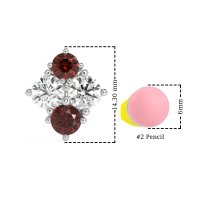 Multi-Size Four Stone Stud Earrings
