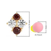 Multi-Size Four Stone Stud Earrings