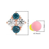 Multi-Size Four Stone Stud Earrings