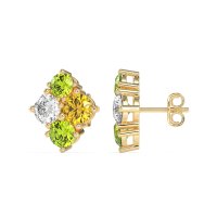 Multi-Size Four Stone Stud Earrings