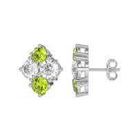 Multi-Size Four Stone Stud Earrings
