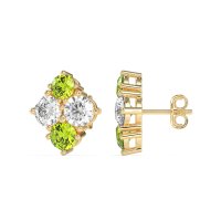 Multi-Size Four Stone Stud Earrings