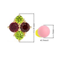 Multi-Size Four Stone Stud Earrings