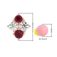 Multi-Size Four Stone Stud Earrings