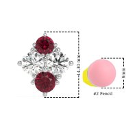 Multi-Size Four Stone Stud Earrings
