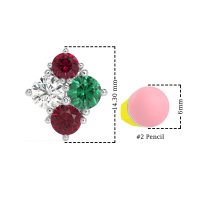 Multi-Size Four Stone Stud Earrings