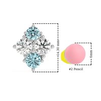 Multi-Size Four Stone Stud Earrings