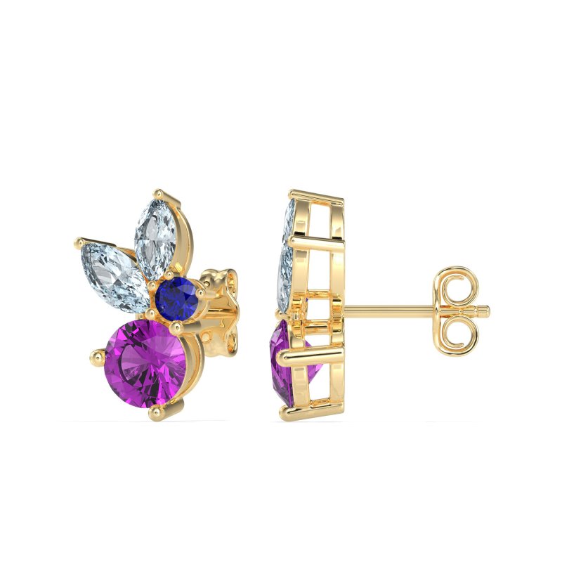 Butterfly Cluster Stud Earrings