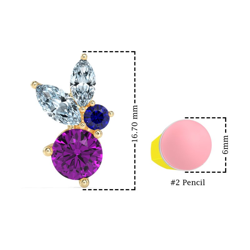Butterfly Cluster Stud Earrings