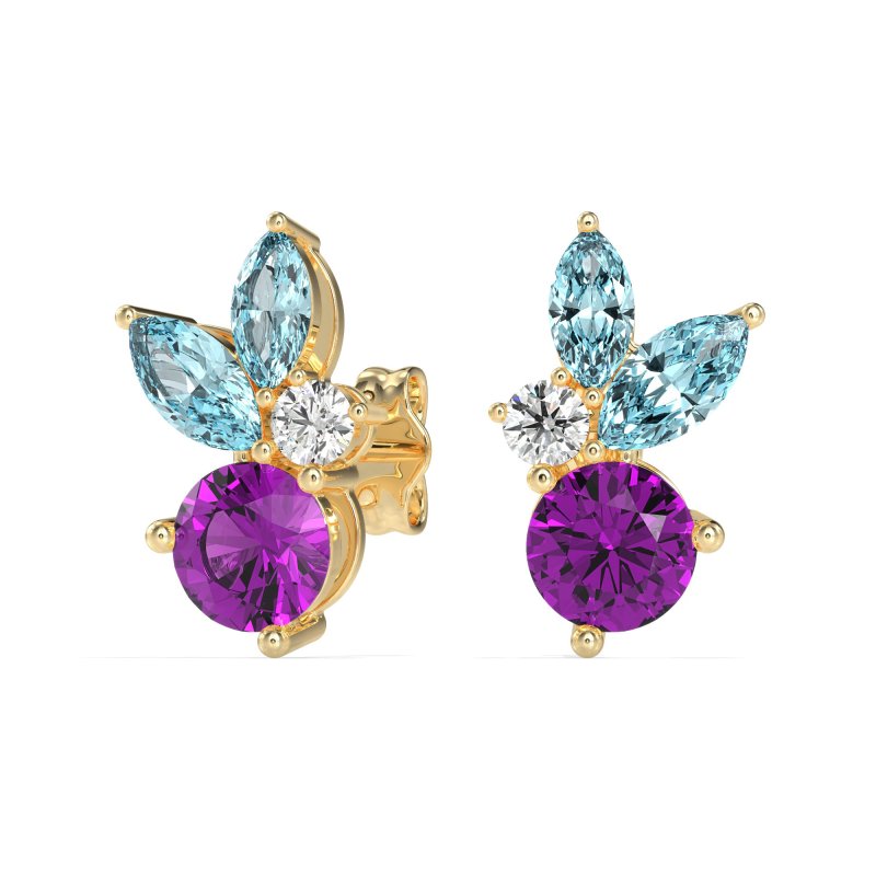 Butterfly Cluster Stud Earrings