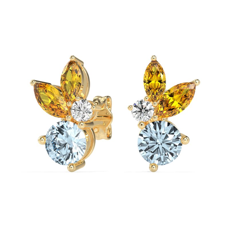 Butterfly Cluster Stud Earrings